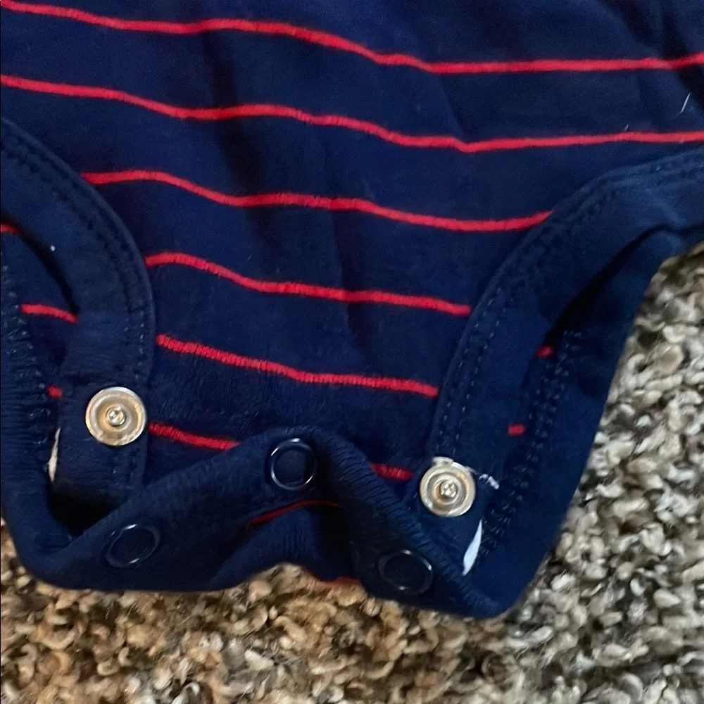Child of Mine Navy and Red Striped Matching Set
